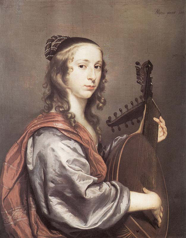 A Lady Playing a Lute 